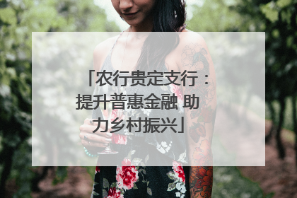 农行贵定支行：提升普惠金融 助力乡村振兴