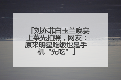 刘亦菲白玉兰晚宴上菜先拍照，网友：原来明星吃饭也是手机“先吃”