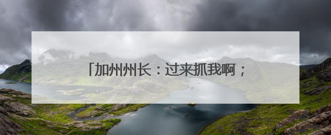 加州州长：过来抓我啊；特朗普：抓他，这很棒！