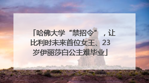 哈佛大学“禁招令”，让比利时未来首位女王、23岁伊丽莎白公主难毕业