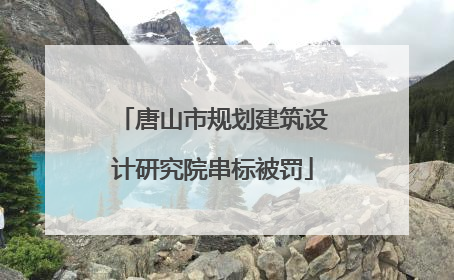 唐山市规划建筑设计研究院串标被罚