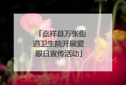 嘉祥县万张街道卫生院开展爱眼日宣传活动
