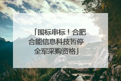 围标串标！合肥合能信息科技暂停全军采购资格