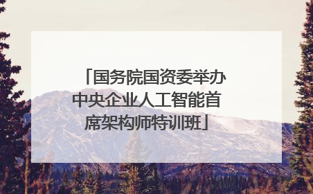 国务院国资委举办中央企业人工智能首席架构师特训班