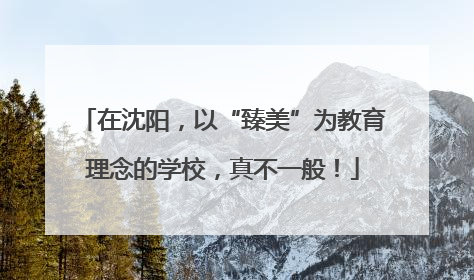 在沈阳，以“臻美”为教育理念的学校，真不一般！