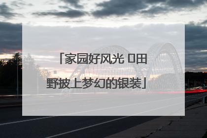 家园好风光 ⎮田野披上梦幻的银装