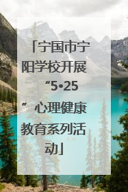 宁国市宁阳学校开展“5•25”心理健康教育系列活动