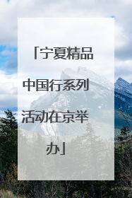 宁夏精品中国行系列活动在京举办