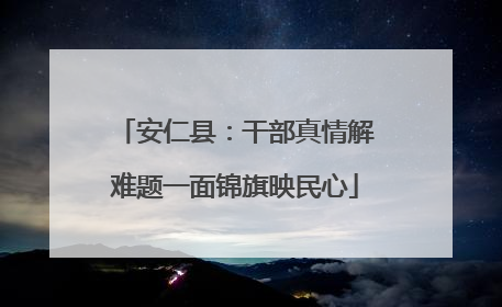 安仁县：干部真情解难题一面锦旗映民心