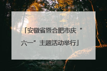 安徽省暨合肥市庆“六一”主题活动举行