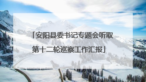安阳县委书记专题会听取第十二轮巡察工作汇报