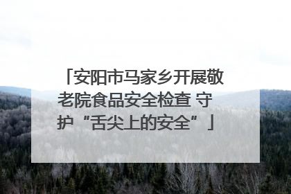 安阳市马家乡开展敬老院食品安全检查 守护“舌尖上的安全”