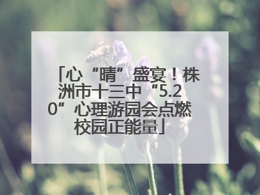 心“晴”盛宴！株洲市十三中“5.20”心理游园会点燃校园正能量