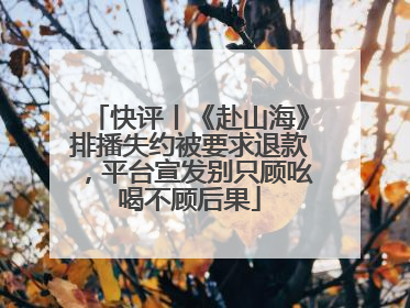 快评丨《赴山海》排播失约被要求退款，平台宣发别只顾吆喝不顾后果