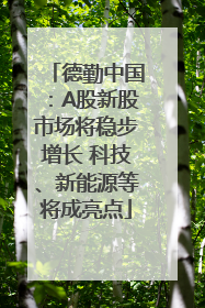 德勤中国：A股新股市场将稳步增长 科技、新能源等将成亮点