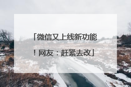 微信又上线新功能！网友：赶紧去改