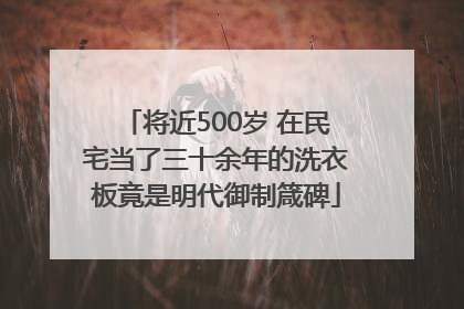 将近500岁 在民宅当了三十余年的洗衣板竟是明代御制箴碑