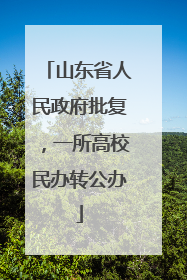 山东省人民政府批复，一所高校民办转公办