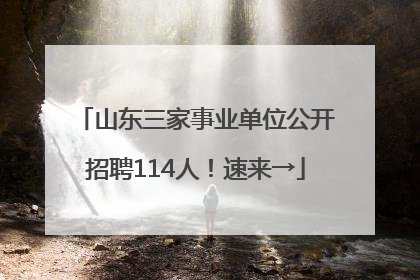 山东三家事业单位公开招聘114人！速来→