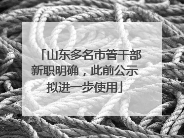 山东多名市管干部新职明确，此前公示拟进一步使用