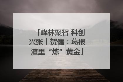 峰林聚智 科创兴张丨贺健：葛根渣里“炼”黄金