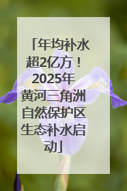 年均补水超2亿方！2025年黄河三角洲自然保护区生态补水启动