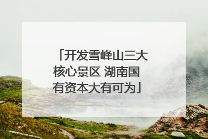 开发雪峰山三大核心景区 湖南国有资本大有可为