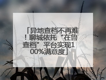 异地查档不再难！聊城依托“在鲁查档”平台实现100%满意度