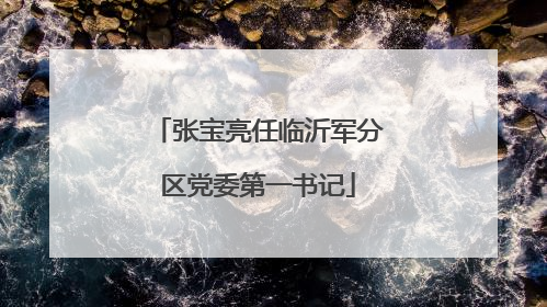 张宝亮任临沂军分区党委第一书记