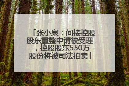 张小泉：间接控股股东重整申请被受理，控股股东550万股份将被司法拍卖
