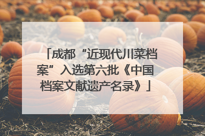 成都“近现代川菜档案”入选第六批《中国档案文献遗产名录》