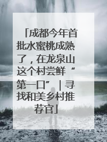 成都今年首批水蜜桃成熟了，在龙泉山这个村尝鲜“第一口”｜寻找和美乡村推荐官