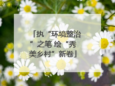 执“环境整治”之笔 绘“秀美乡村”新卷