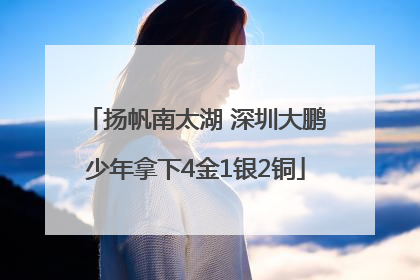 扬帆南太湖 深圳大鹏少年拿下4金1银2铜