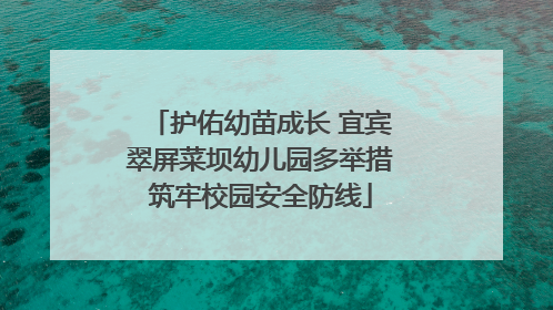 护佑幼苗成长 宜宾翠屏菜坝幼儿园多举措筑牢校园安全防线