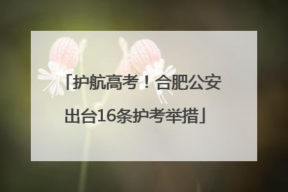 护航高考！合肥公安出台16条护考举措
