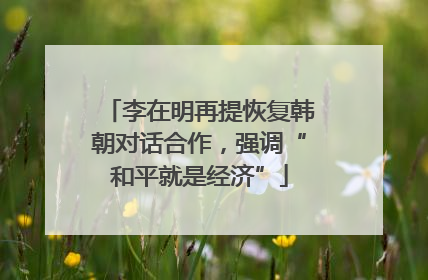 李在明再提恢复韩朝对话合作，强调“和平就是经济”