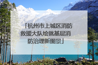 杭州市上城区消防救援大队绘就基层消防治理新图景
