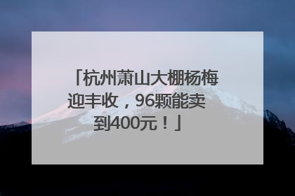 杭州萧山大棚杨梅迎丰收，96颗能卖到400元！