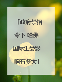 政府禁招令下 哈佛国际生受影响有多大