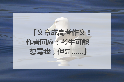 文章成高考作文！作者回应：考生可能想骂我，但是……