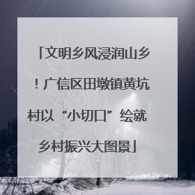文明乡风浸润山乡！广信区田墩镇黄坑村以“小切口”绘就乡村振兴大图景