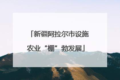 新疆阿拉尔市设施农业“棚”勃发展