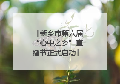 新乡市第六届“心中之乡”直播节正式启动