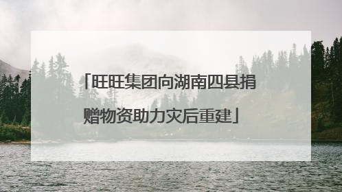 旺旺集团向湖南四县捐赠物资助力灾后重建