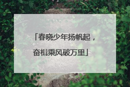 春晓少年扬帆起，奋楫乘风破万里