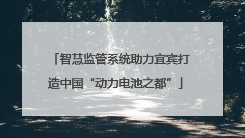 智慧监管系统助力宜宾打造中国“动力电池之都”