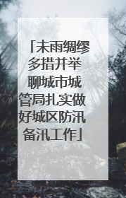 未雨绸缪 多措并举 聊城市城管局扎实做好城区防汛备汛工作
