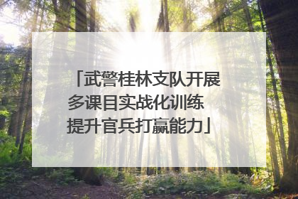 武警桂林支队开展多课目实战化训练 提升官兵打赢能力