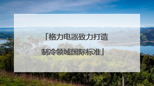 格力电器致力打造制冷领域国际标准